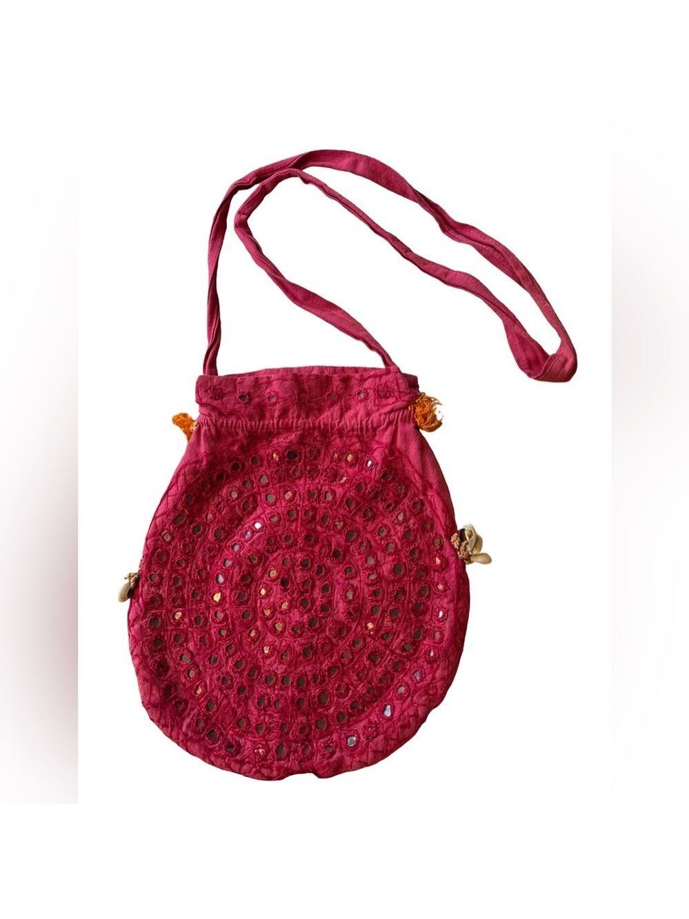 Handmade Red Bag with Shell & Sequin Details (3 for $12 item)